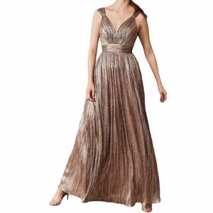 BHLDN Metallic Gown in Bronze and Gold
